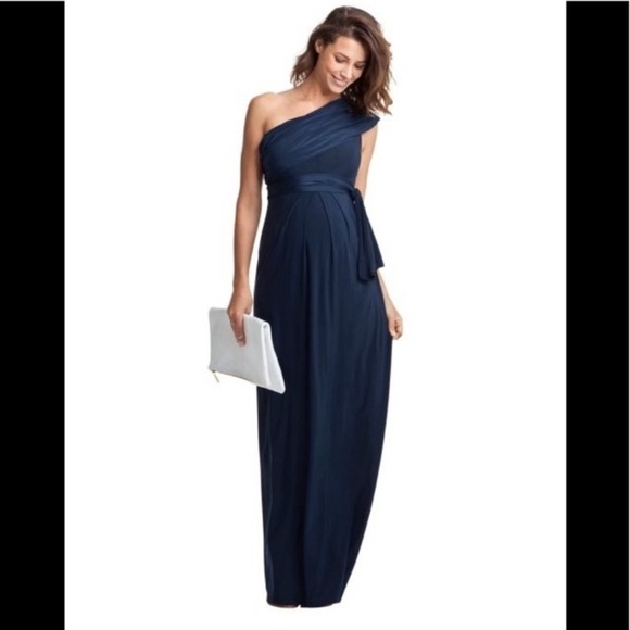 Isabella Oliver black one shoulder maternity dress - Picture 4 of 8